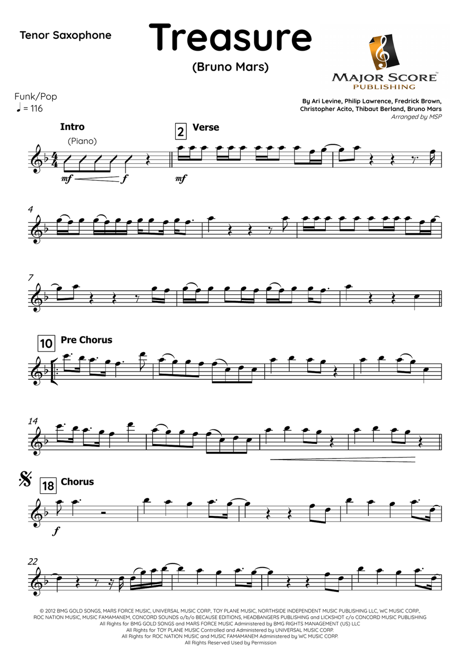 Treasure Tenor Saxophone scores gallery preview page 2