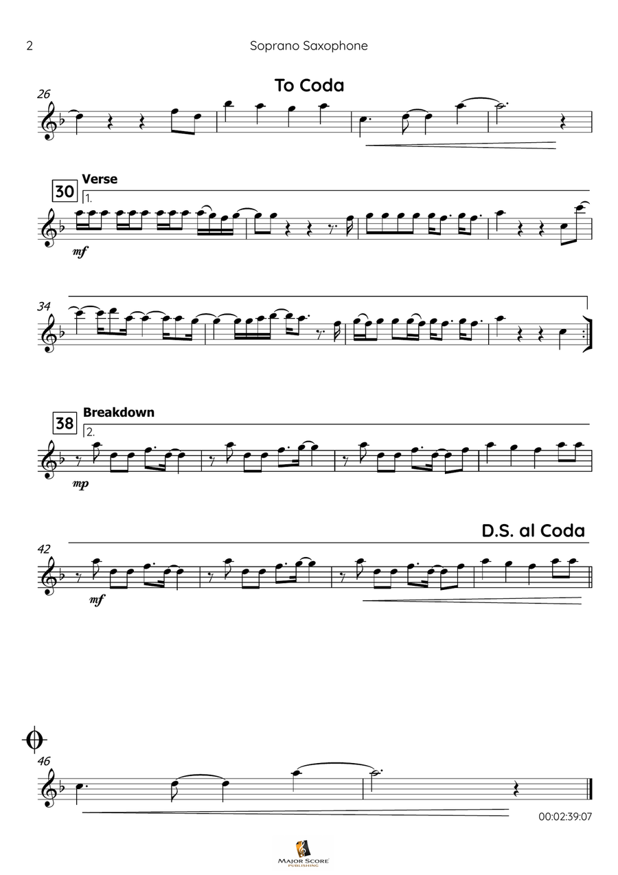 Treasure Soprano Saxophone scores gallery preview page 3