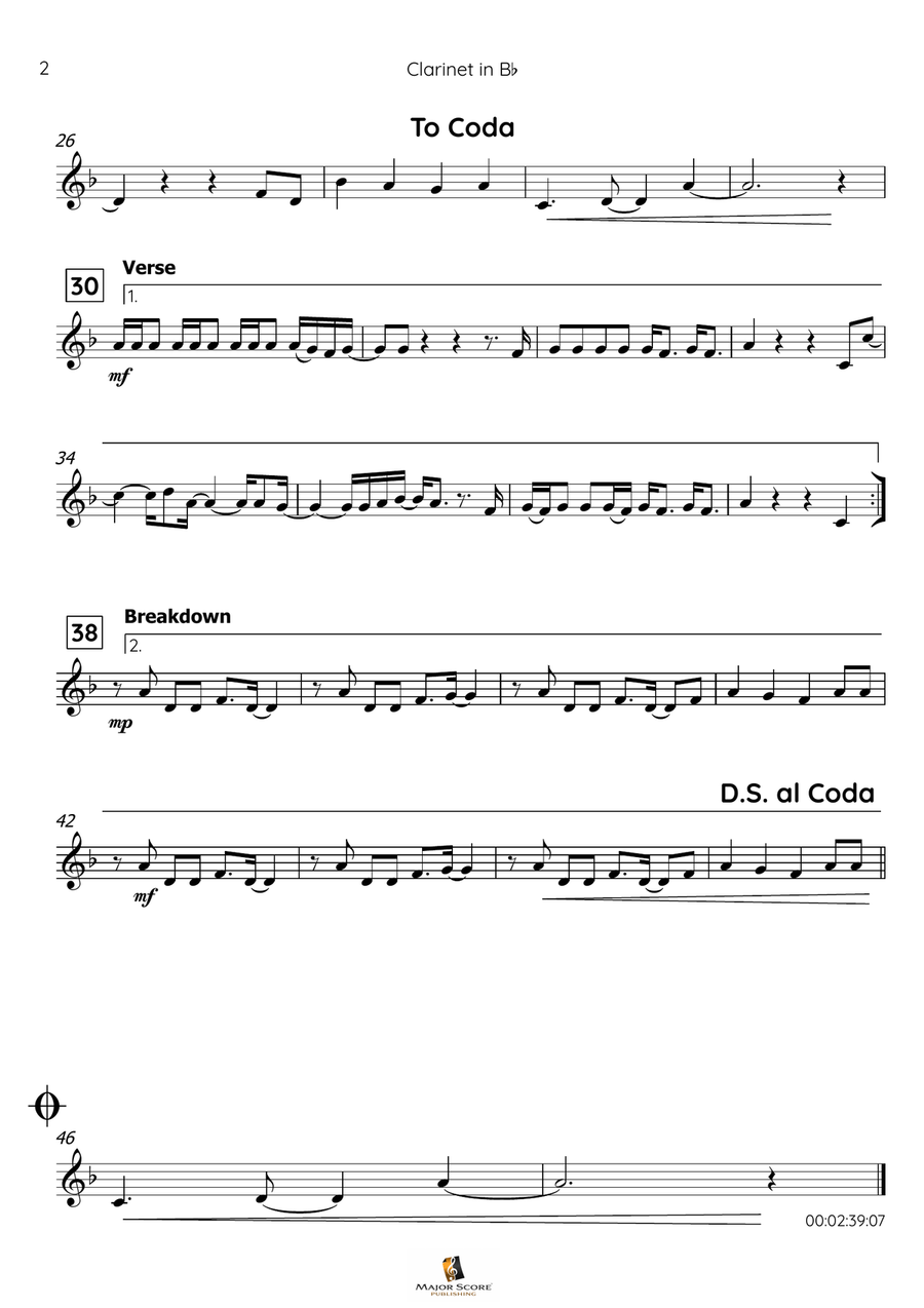 Treasure B-Flat Clarinet scores gallery preview page 3
