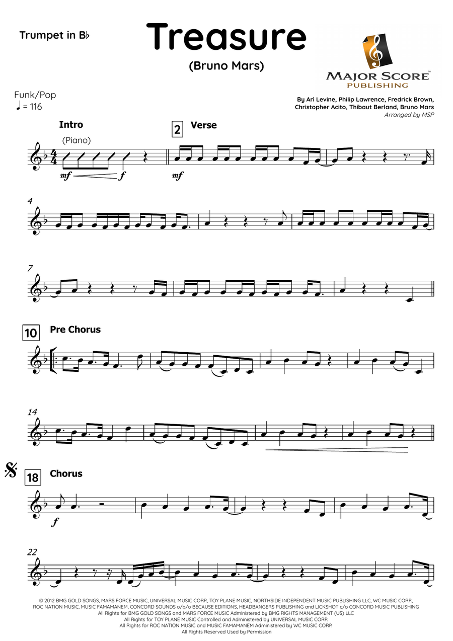 Treasure B-Flat Trumpet scores gallery preview page 2