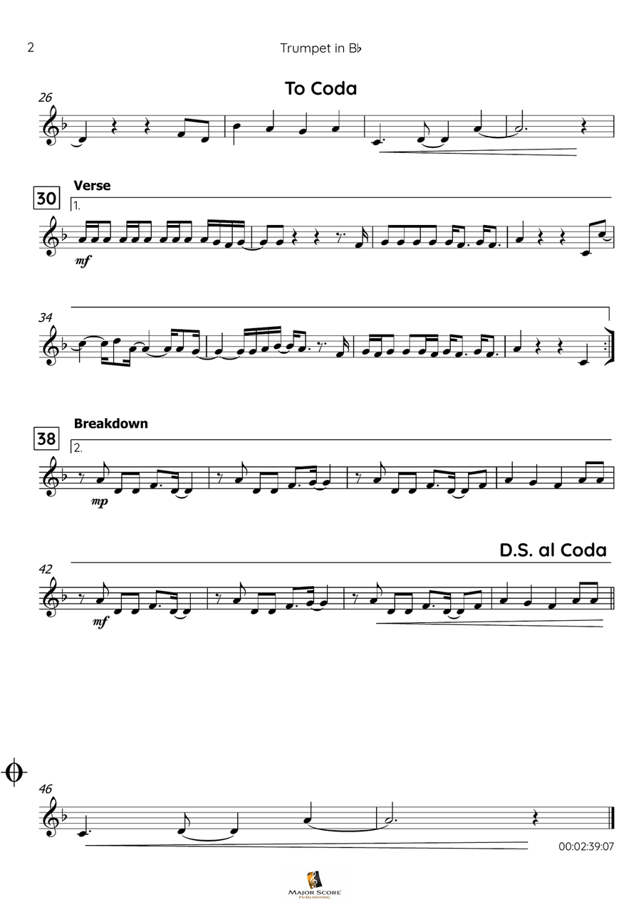Treasure B-Flat Trumpet scores gallery preview page 3
