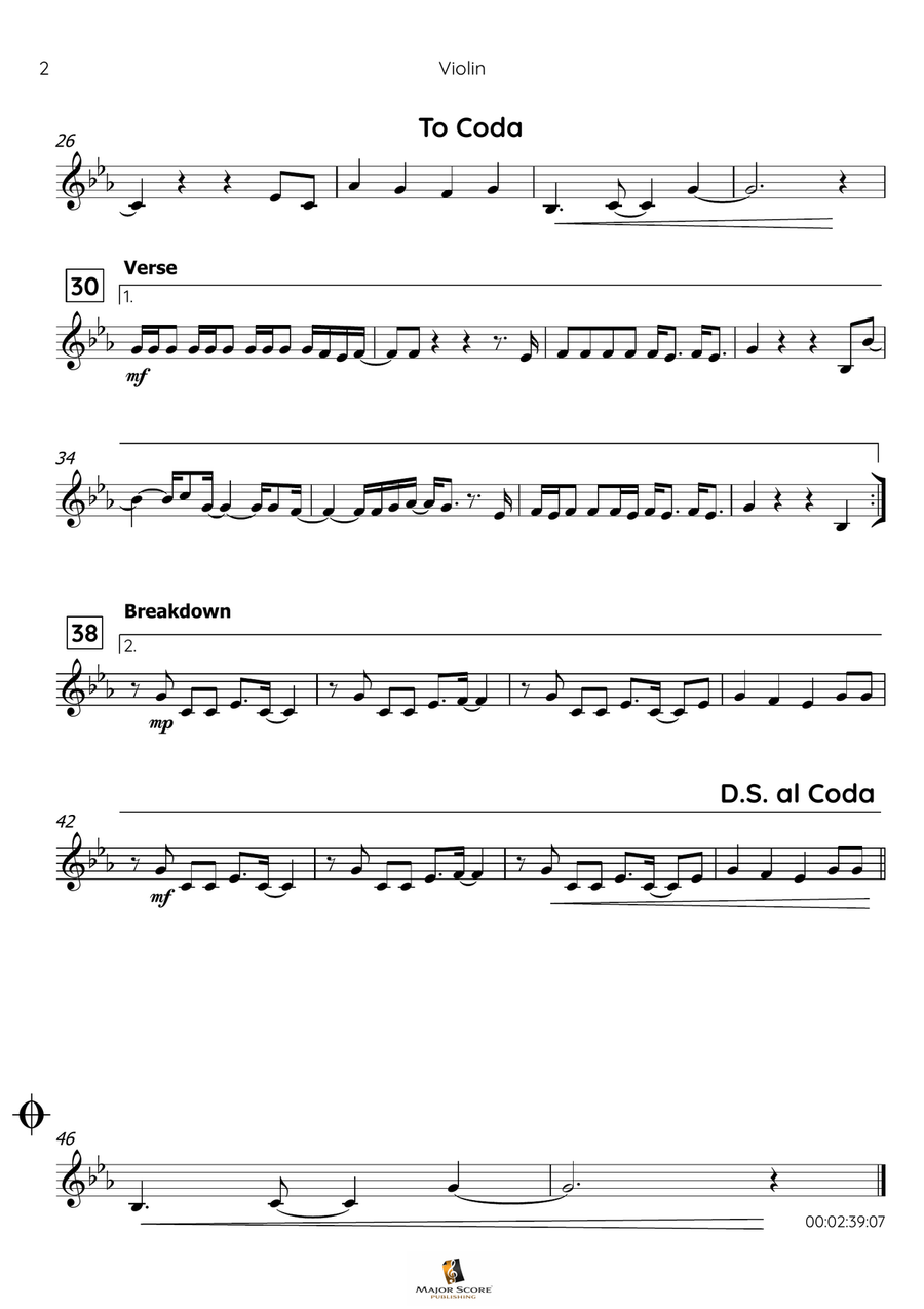 Treasure Violin Solo scores gallery preview page 3