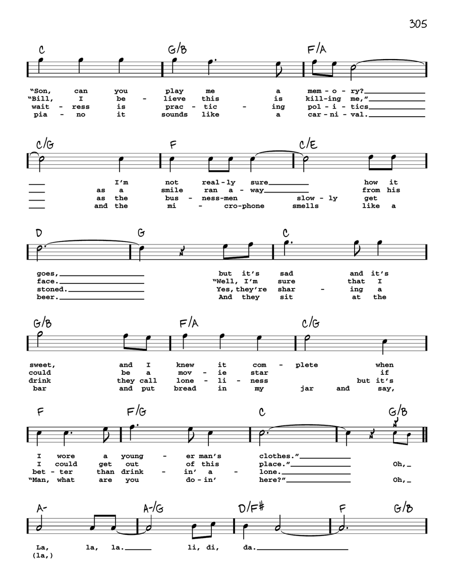 Piano Man Piano Man Voice scores gallery preview page 2