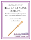 Jesu, Joy of Man’s Desiring (Tenor Recorder with Easy Accompaniment)