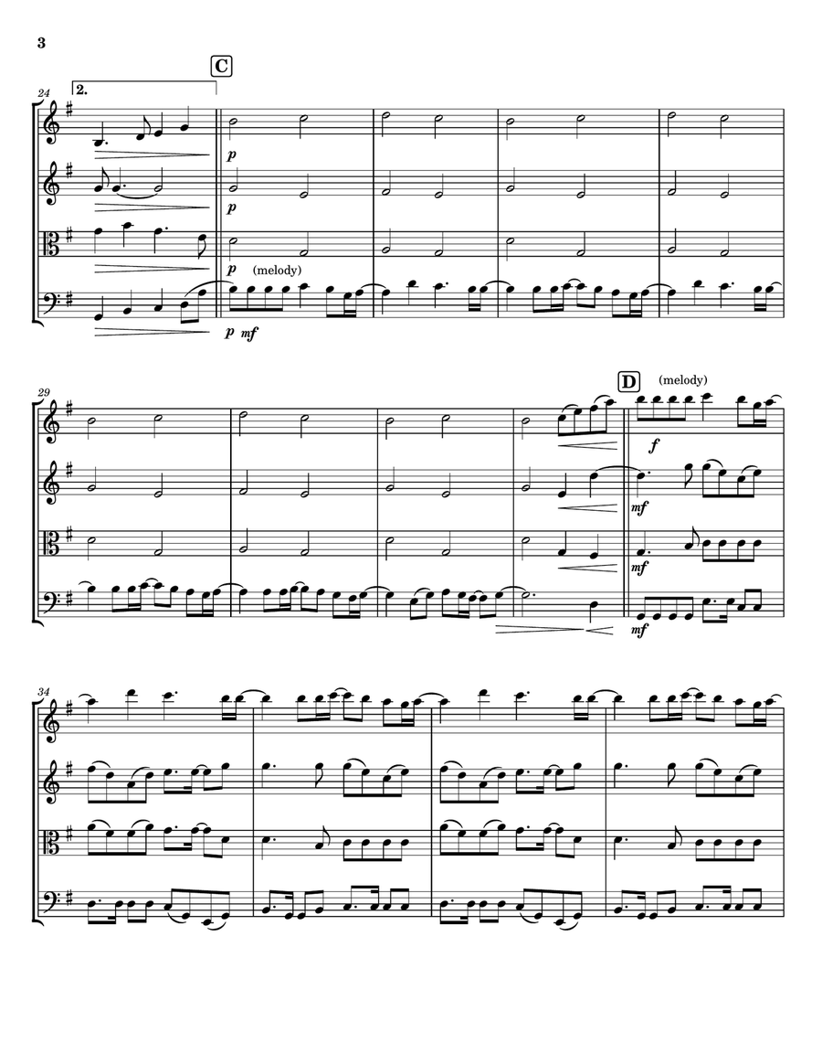 Lord, I Lift Your Name On High String Quartet scores gallery preview page 3