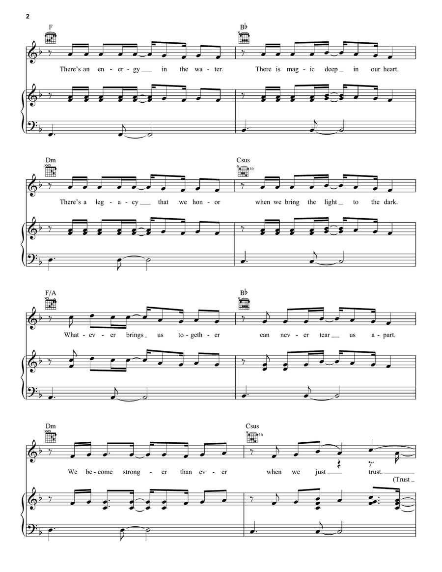 Lead The Way (from Disney's Raya And The Last Dragon) Piano, Vocal, Guitar scores gallery preview page 2