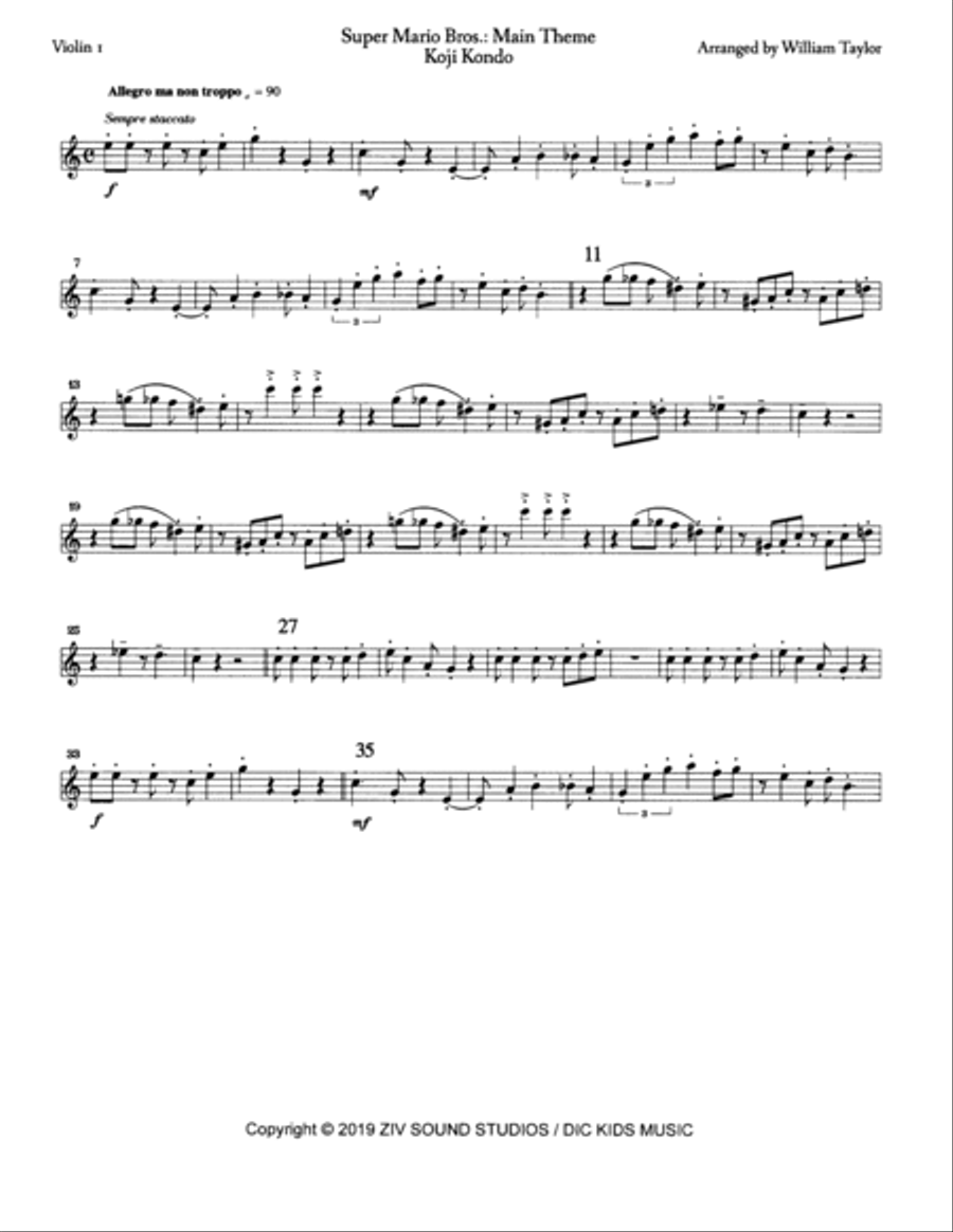 Super Mario Bros. Main Theme String Trio scores gallery preview page 6