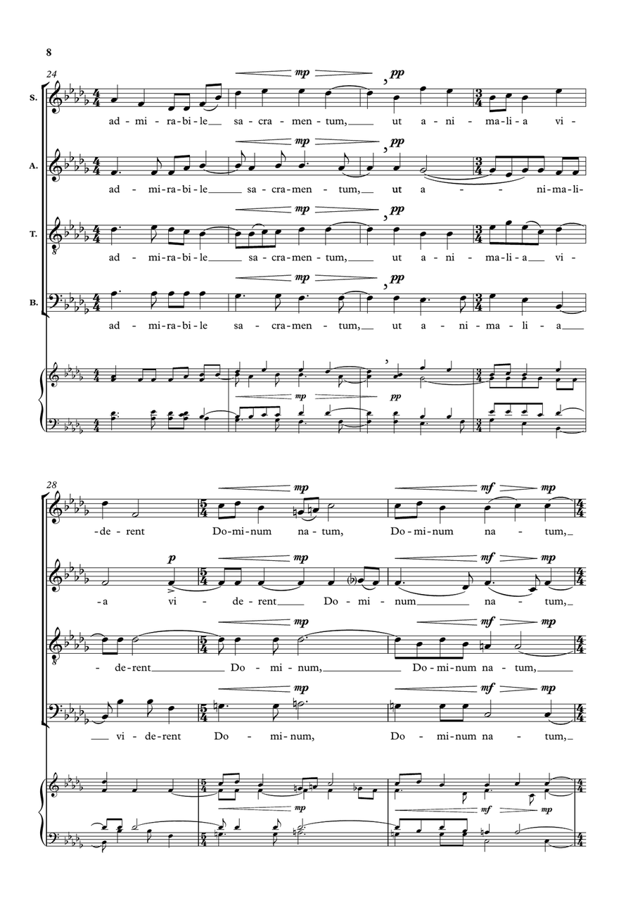 O magnum mysterium O magnum mysterium 4-Part scores gallery preview page 3