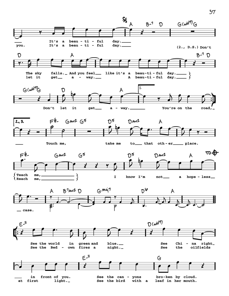 Beautiful Day Beautiful Day Voice scores gallery preview page 2