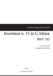 Invention n. 11 in G Minor, BWV 782 (for two violoncellos)