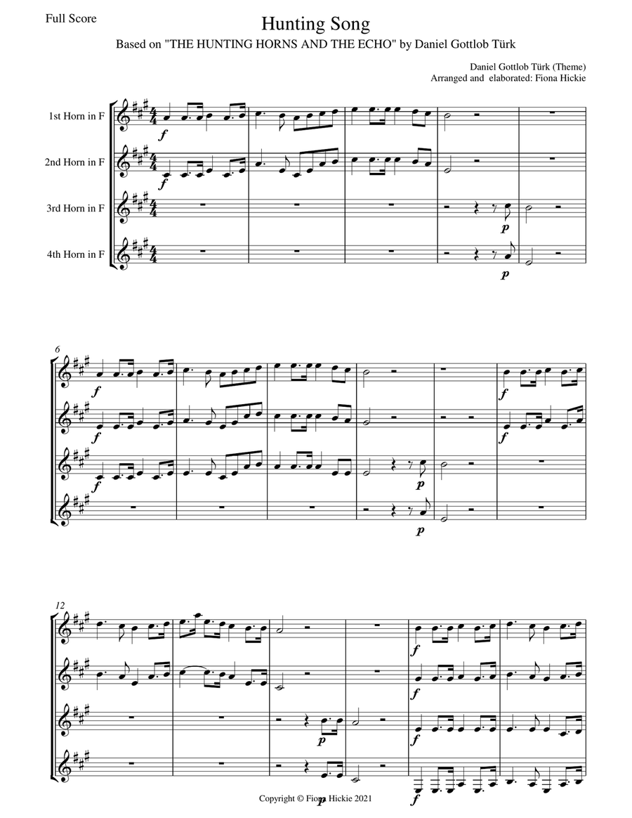 Hunting Song Hunting Song Brass Ensemble scores gallery preview page 2