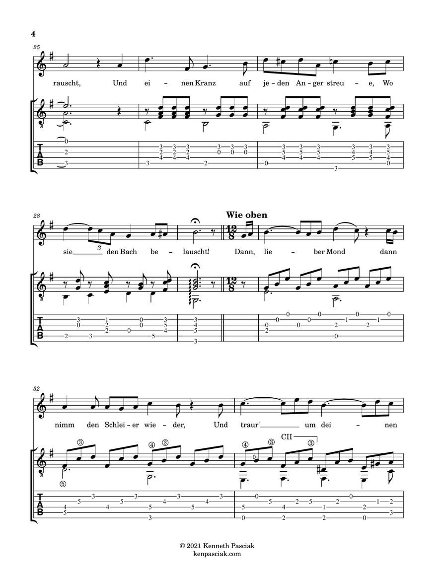 An den Mond (for Voice and Guitar) Chamber Music scores gallery preview page 6