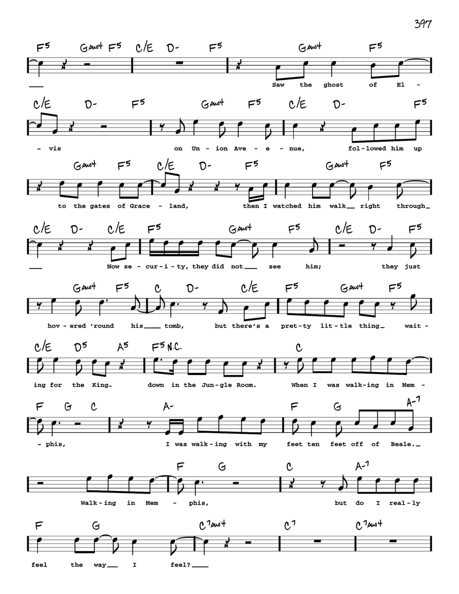 Walking In Memphis Voice scores gallery preview page 2