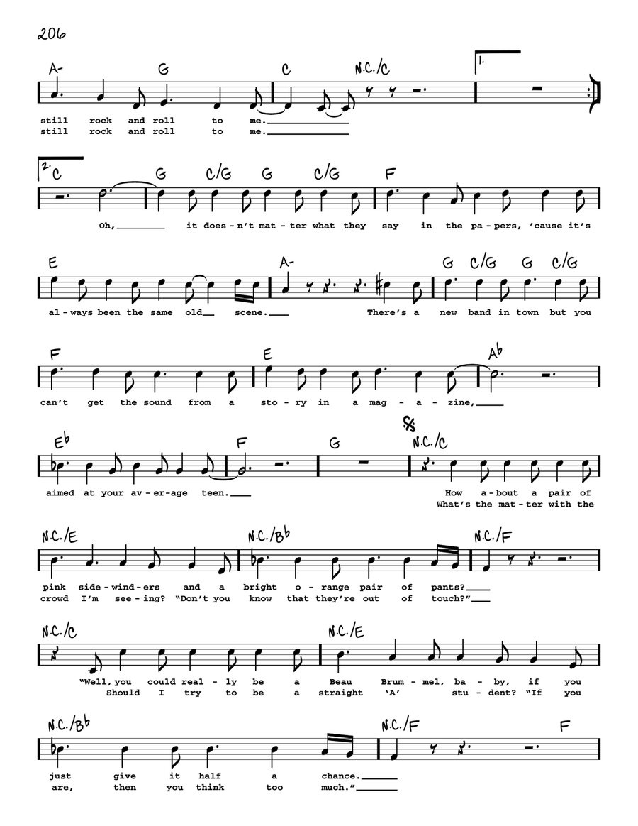 It's Still Rock And Roll To Me Voice scores gallery preview page 2