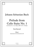 Prélude from Cello Suite No. 1, arranged for duet: instruments in Eb and Bb