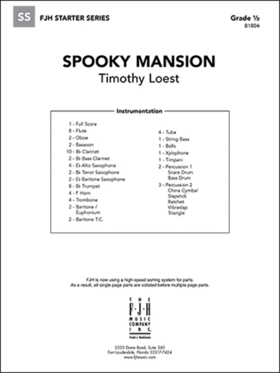 Spooky Mansion Cb0.5 Sc/Pts Concert Band scores gallery preview page 1