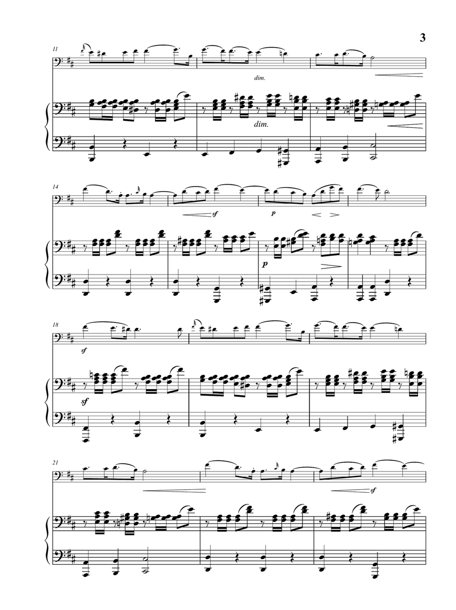 Songs Without Words for Violoncello and Piano in D Major, Op. 109 (As played by YO YO MA and Kathryn Piano scores gallery preview page 4
