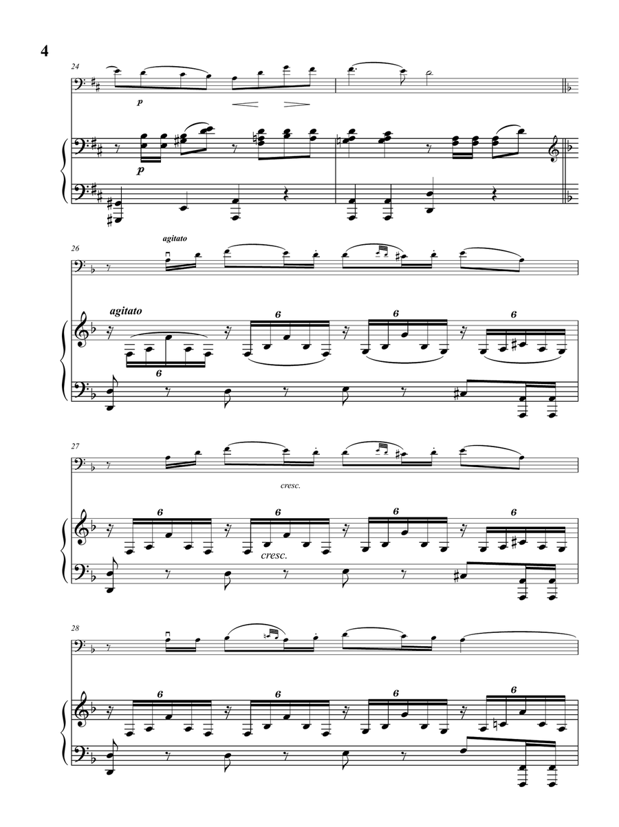 Songs Without Words for Violoncello and Piano in D Major, Op. 109 (As played by YO YO MA and Kathryn Piano scores gallery preview page 5