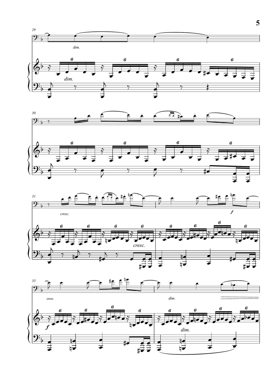 Songs Without Words for Violoncello and Piano in D Major, Op. 109 (As played by YO YO MA and Kathryn Piano scores gallery preview page 6