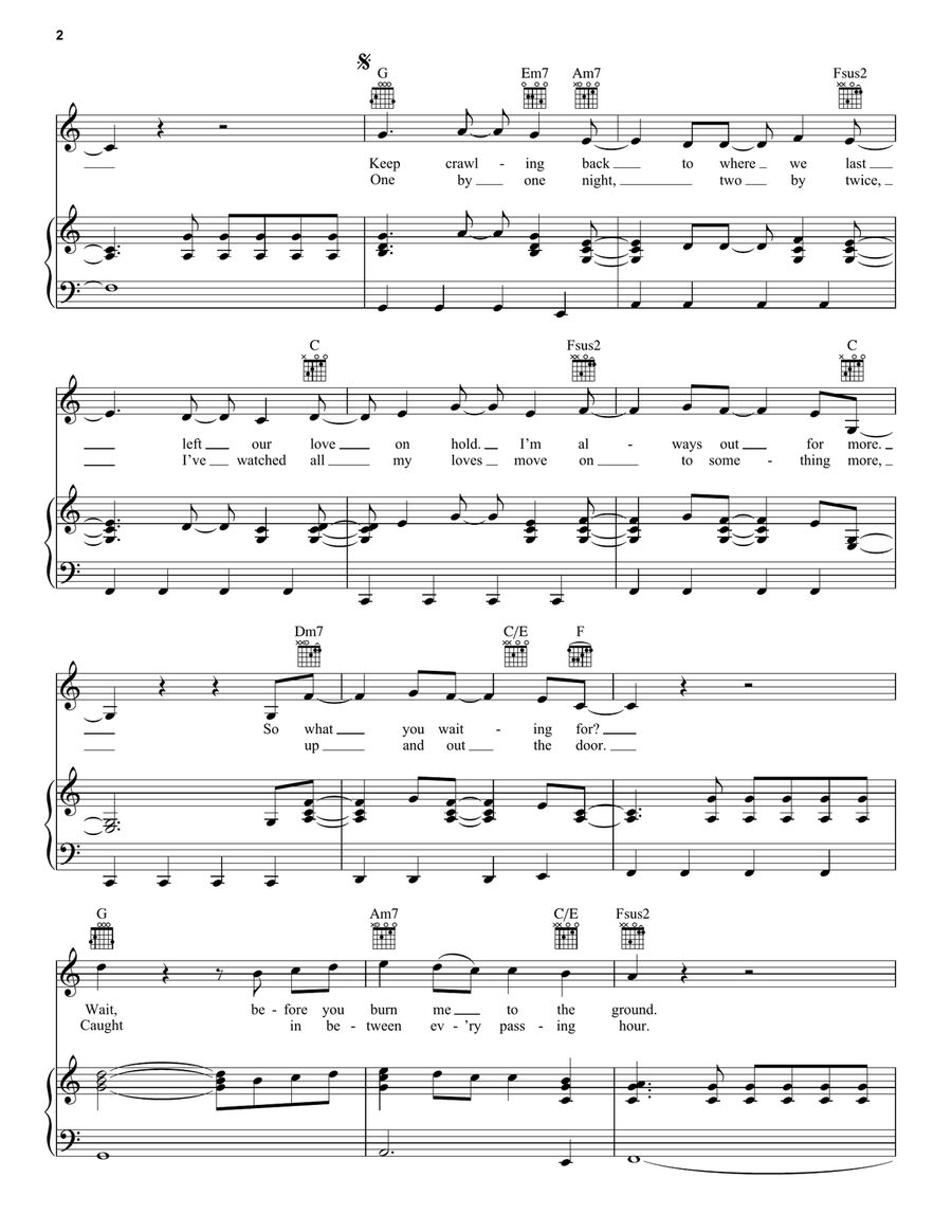 Lasting Lover Lasting Lover Piano, Vocal, Guitar scores gallery preview page 2