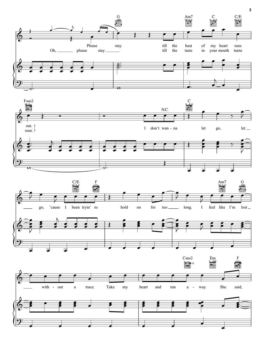 Lasting Lover Lasting Lover Piano, Vocal, Guitar scores gallery preview page 3