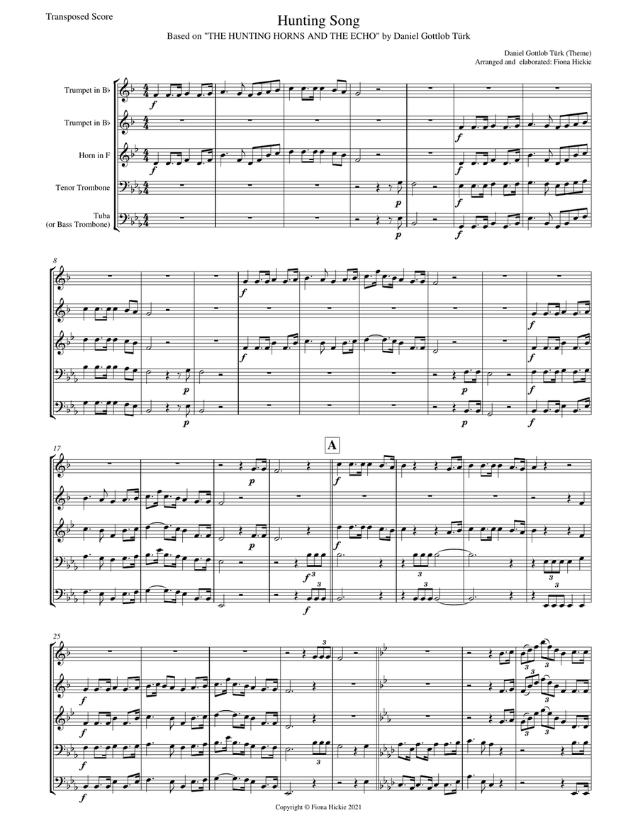 Hunting Song Hunting Song Brass Ensemble scores gallery preview page 2