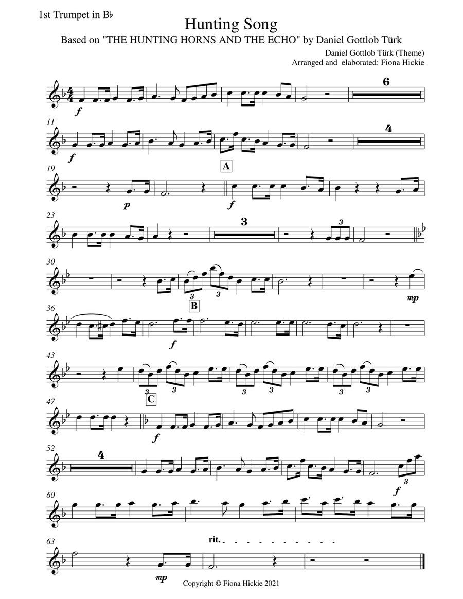 Hunting Song Hunting Song Brass Ensemble scores gallery preview page 5