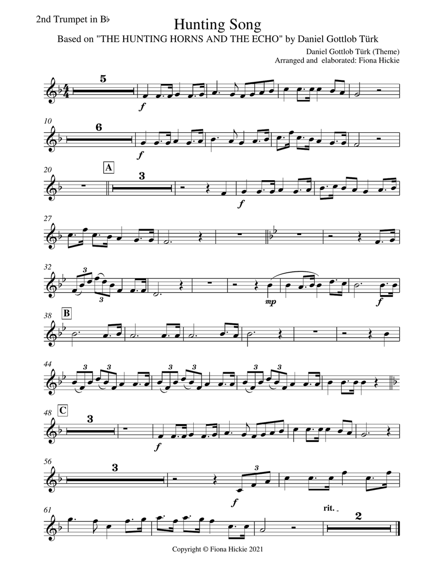 Hunting Song Hunting Song Brass Ensemble scores gallery preview page 6
