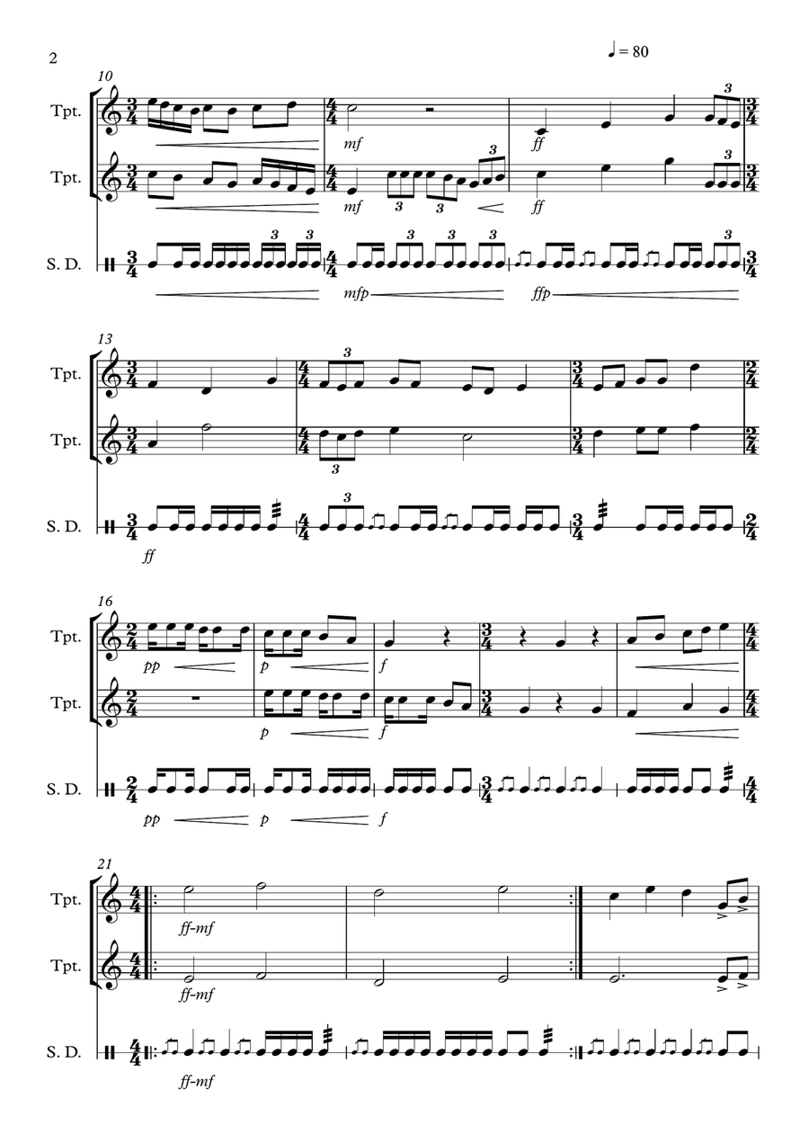 Mutant March Mutant March Trumpet Duet scores gallery preview page 2