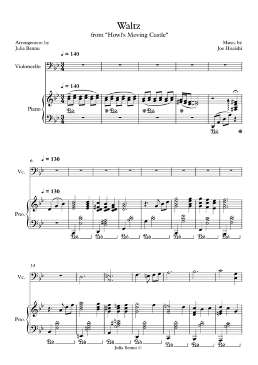 Howl's Moving Castle Piano scores gallery preview page 2