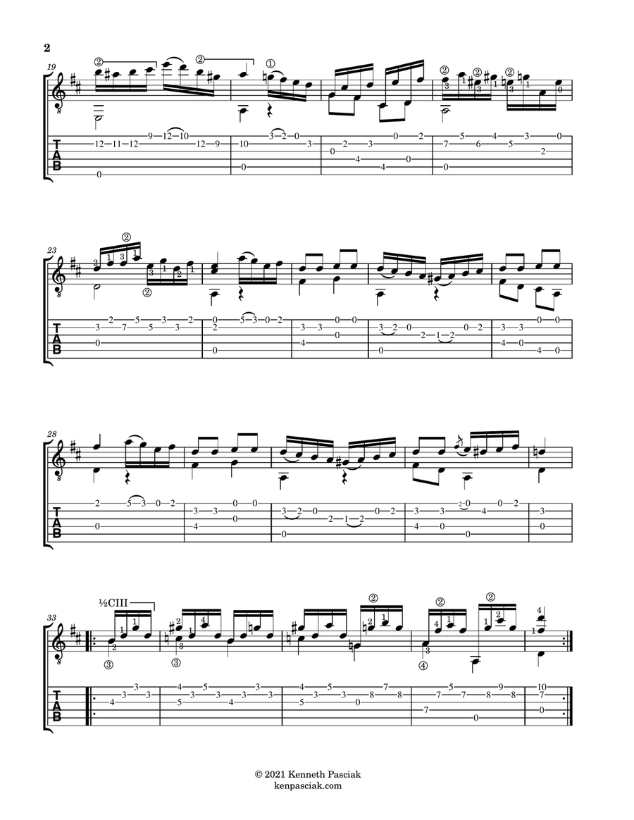 Allegretto in D (for Solo Guitar) Chamber Music scores gallery preview page 3