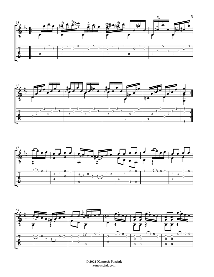 Allegretto in D (for Solo Guitar) Chamber Music scores gallery preview page 4