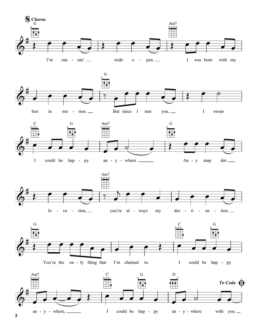 Happy Anywhere (feat. Gwen Stefani) Ukulele scores gallery preview page 2