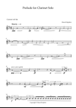 Prelude for Clarinet Solo