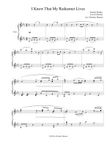 I Know That My Redeemer Lives, piano solo, early advanced