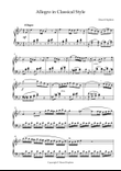 Allegro in Classical Style for piano solo by Ilmari Hopkins