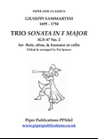 GIUSEPPT SAMMARTINI: TRIO SONATA IN F MAJOR IGS 47 No.2 for flute, oboe & bassoon or cello