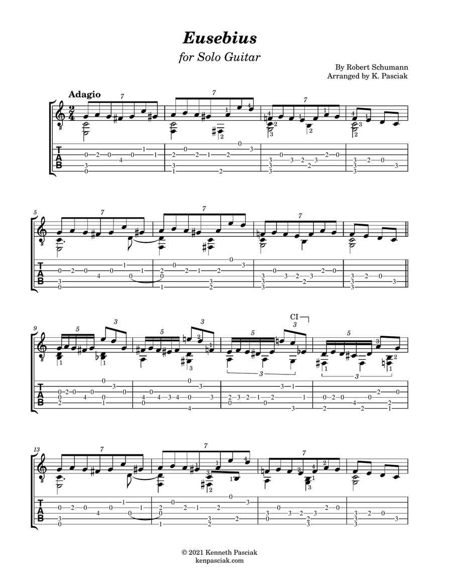 Eusebius (for Solo Guitar) Chamber Music scores gallery preview page 3