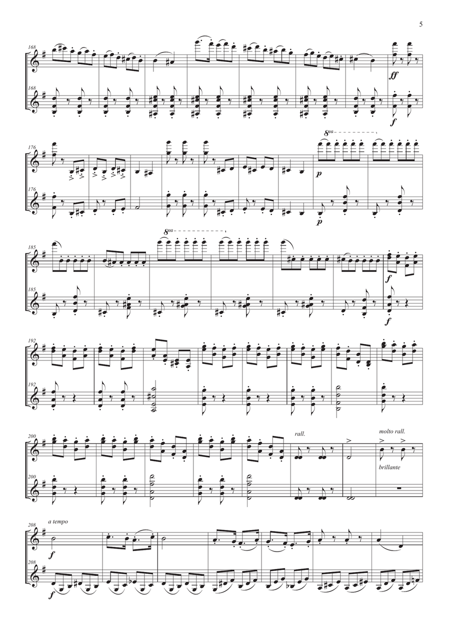 Introduction et Tarantelle for two violins String Duet scores gallery preview page 6