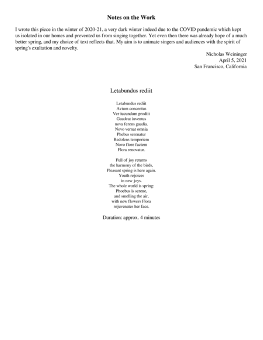 Letabundus rediit 4-Part scores gallery preview page 2