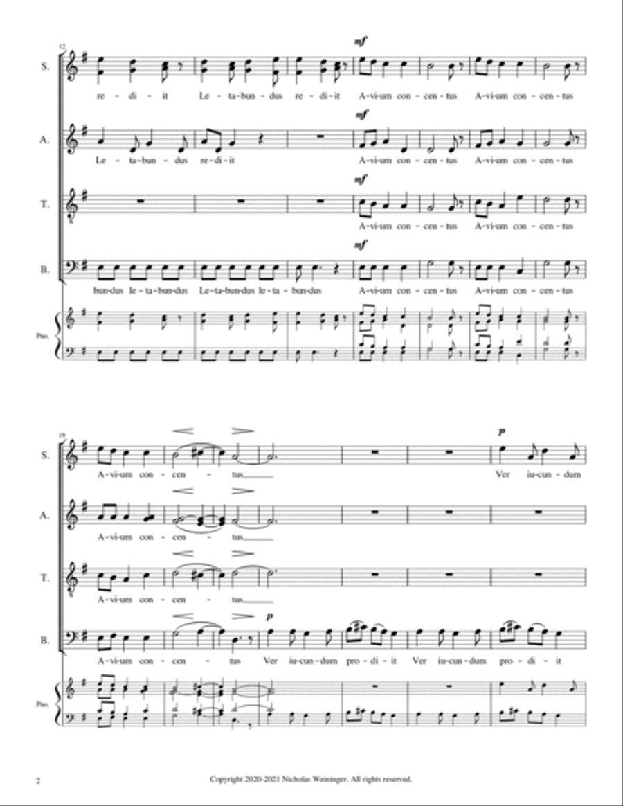 Letabundus rediit 4-Part scores gallery preview page 4