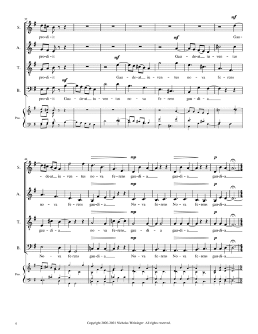 Letabundus rediit 4-Part scores gallery preview page 6