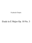 Etude in E Major Op. 10 No. 3