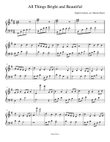 All Things Bright and Beautiful, intermediate lever harp arrangement