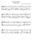 O Sacred Head, intermediate lever harp arrangement