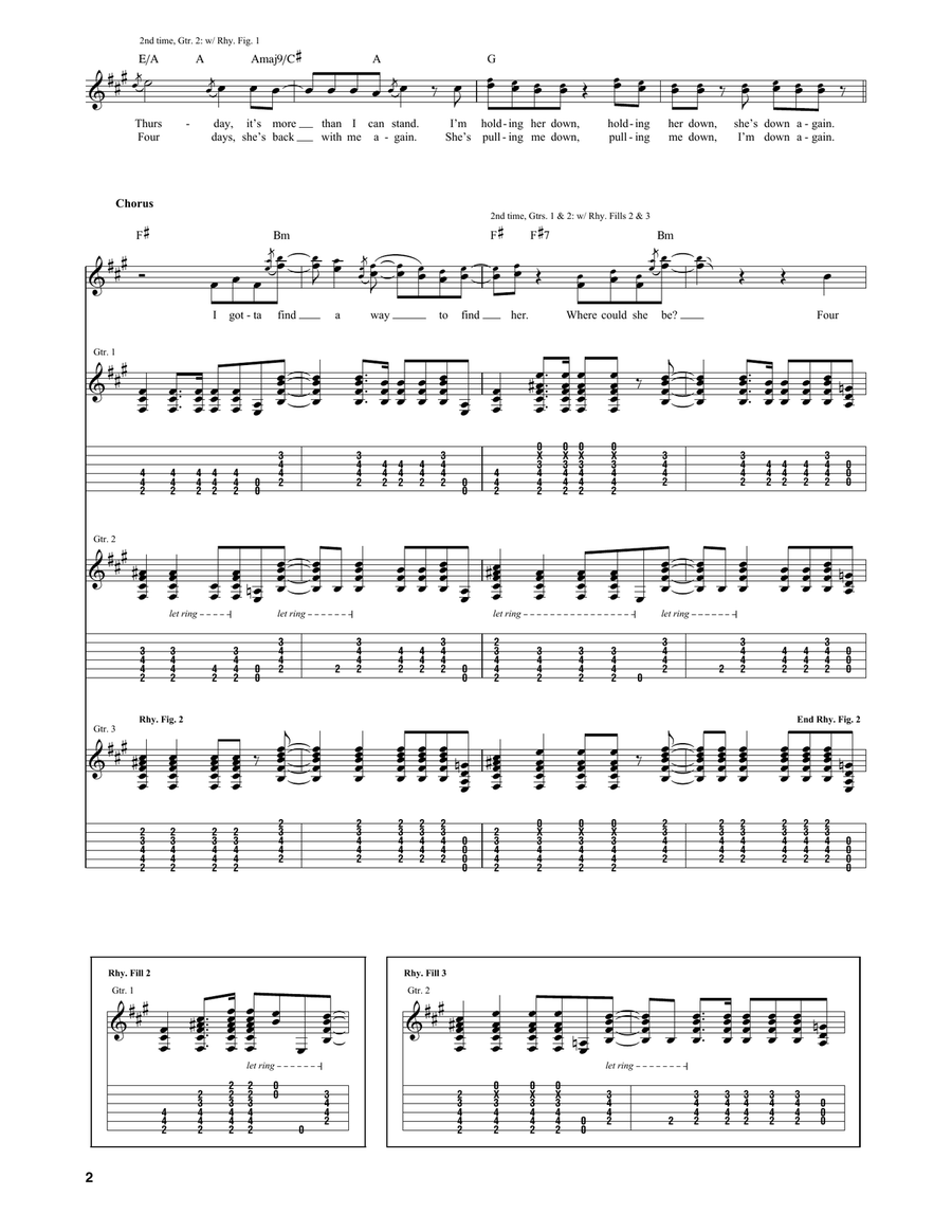 Days Of The Week Days Of The Week Guitar Tablature scores gallery preview page 2