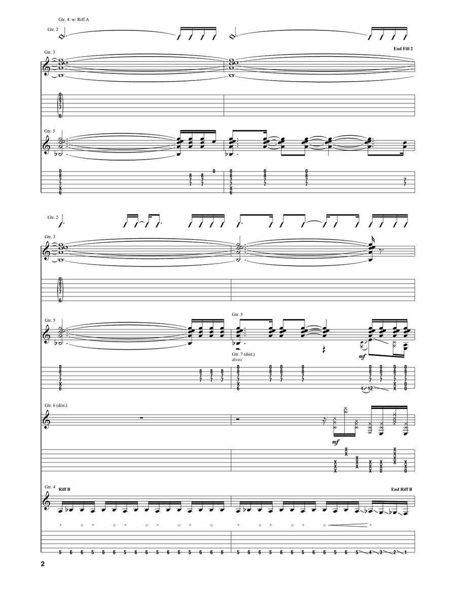 Vasoline Vasoline Guitar Tablature scores gallery preview page 2