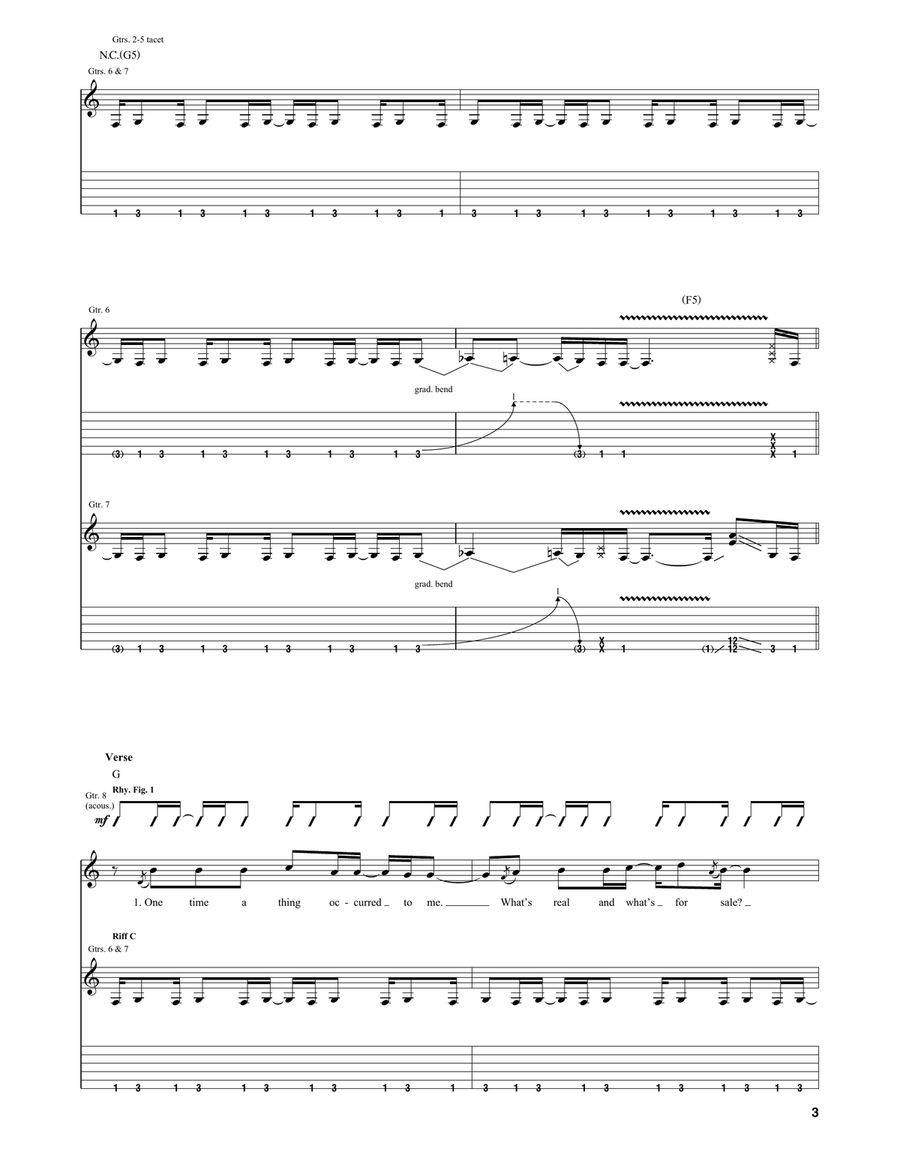 Vasoline Vasoline Guitar Tablature scores gallery preview page 3