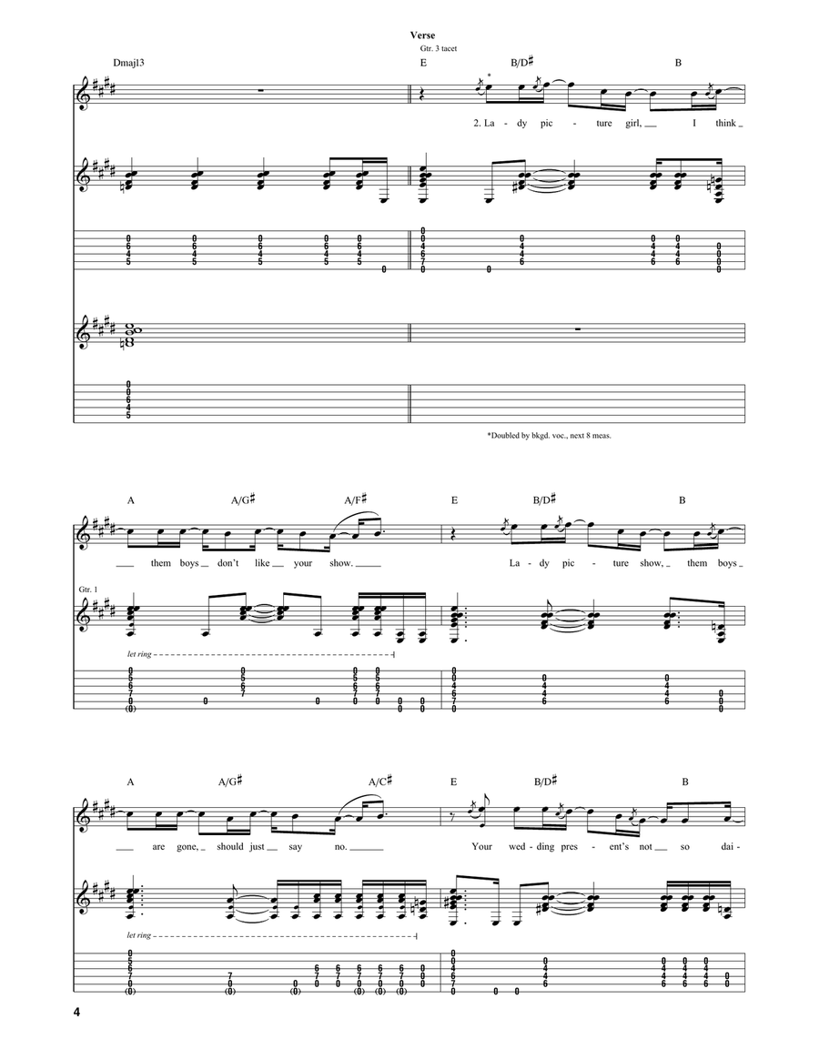 Lady Picture Show Lady Picture Show Guitar Tablature scores gallery preview page 4