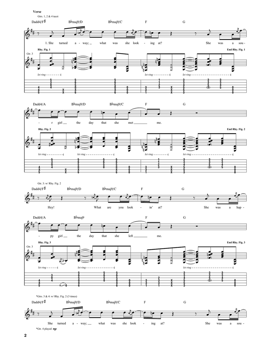 Sour Girl Sour Girl Guitar Tablature scores gallery preview page 2